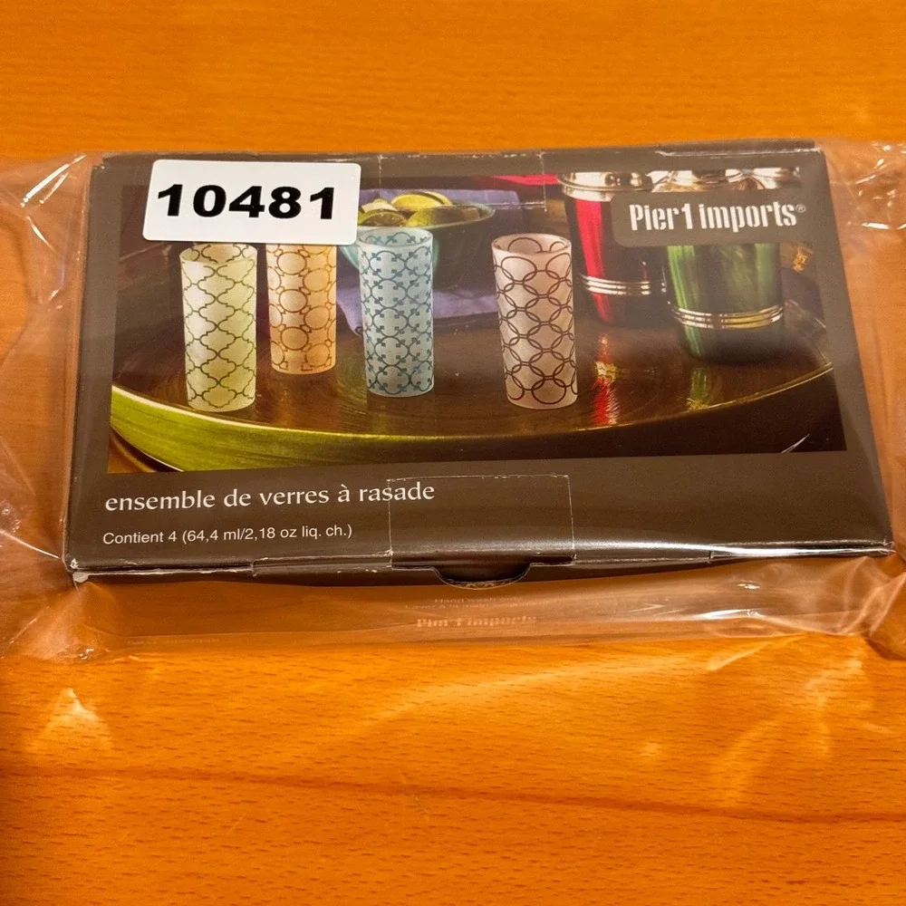 Pier 1 Imports Shot Glass Set Unisex OS Multicolor Frosted Geometric Barware